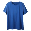 Silk short-sleeved T-shirt, women's mercerized cotton summer women's wear 2024 new style, solid color half-sleeved top, white T-shirt Item Picture